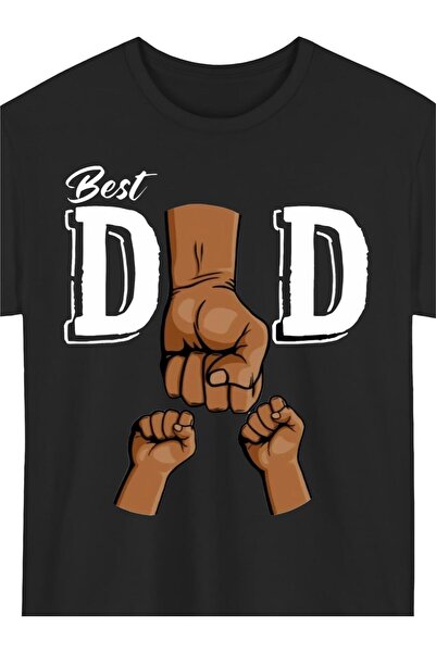 BASEPULSE Men'S Bestdad Slogan Green Casual Short Sleeve with Fist Bump & Bes...