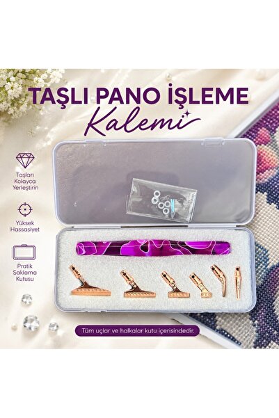 iğne izi Stone Board Processing Pen Set Double-Sided 6 Metal Tip Diamond Pain...