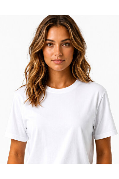 JULİA MODA Women's T-Shirt Plain White