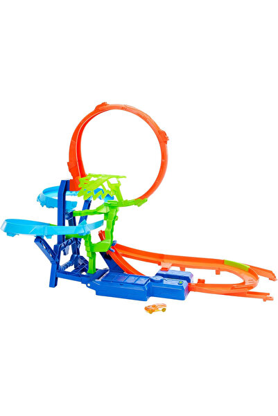 HOT WHEELS Stunt Tracks: Scenariu de impact în aer liber, pistă de curse cu m...