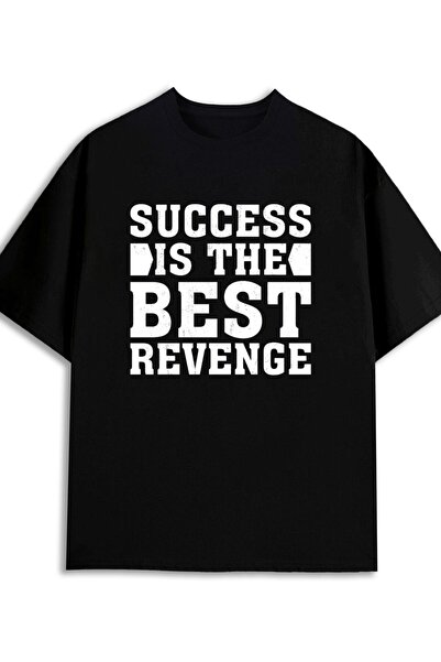 BASEPULSE تي شيرت رجالي بطبعة "Is Best Revenge" مضحك ومرحة - قطن 100% بوزن 18...