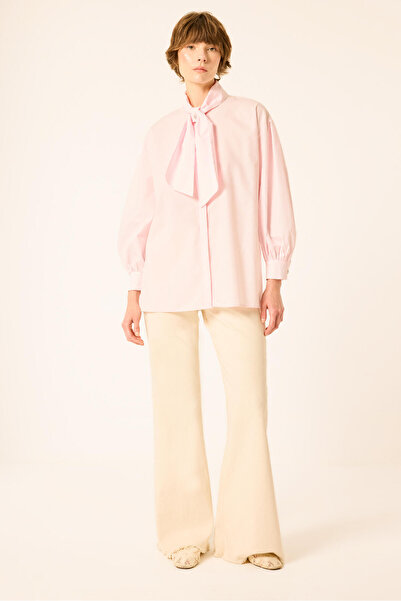 Touché Privé Fular Collar Poplin Long Shirt