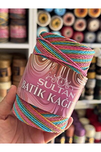 Sultan Batik Kağıt Örgü İpi Mavi Pembe 200 gr
