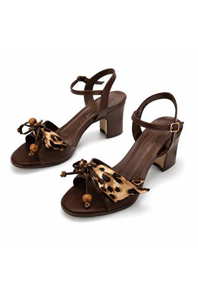PATRON SHOES Women's Suede Look Bow Detailed Thick Heeled Ankle Strap Evening...