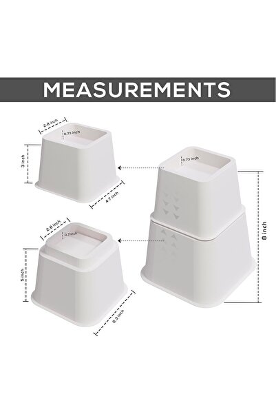 Utopia Bedding Premium Adjustable Furniture Risers, 5 to 9 Inches for Bed, Ta...
