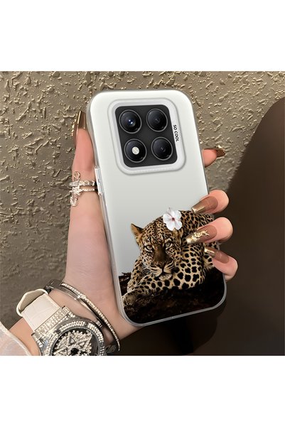 ARTISHELL Redmi Note 14 Pro 4G/5G Uyumlu Çiçek ve leopar desenli, trend, hafi...