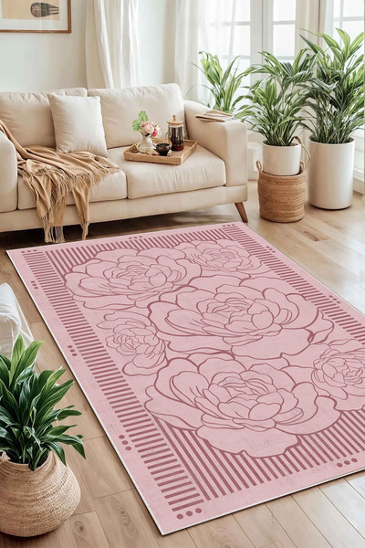 df home Salon Halısı Mutfak halısı Yolluk Geometrik İskandinav Eskitmeli Diji...