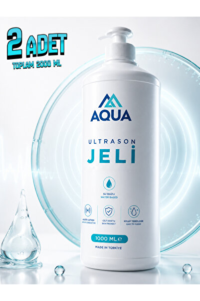 Aqua Med 2 Adet Ultrason Jeli 1000 ML EKG EEG EMS Epilasyon Ultrason Jeli Kay...