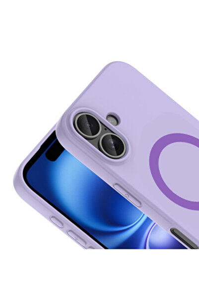 halkhouse İphone 16 Kılıf Kamera Korumalı M-Safe Şarj Özellikli Kadifemsi Mat...