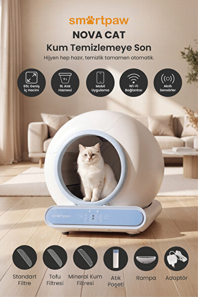 Nova Cat Akıllı Otomatik Kedi Tuvaleti (Distribütör Garantili)