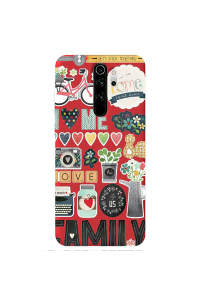 Other Xiaomi Redmi Note 8 Pro Family love home Red Colored Silicone TPU Θήκη