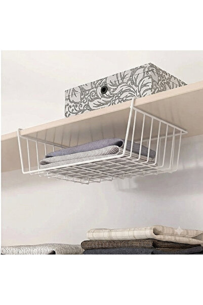 BASSMA 3 Pieces of Under-Shelf Hanging Shelf Organizers