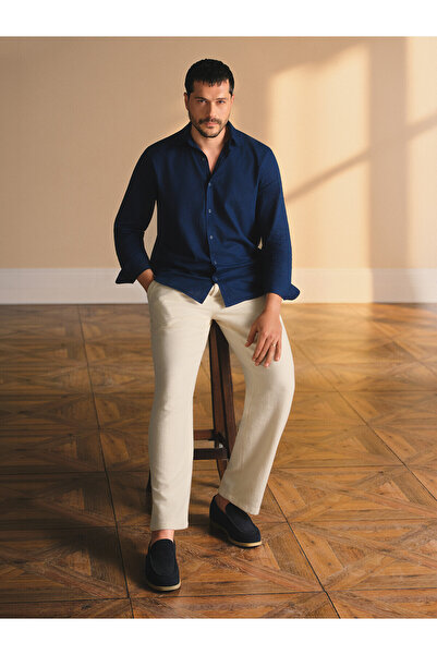 LC Waikiki Özmarka New Season Regular Fit Linen Blend Men's Pleated Trousers