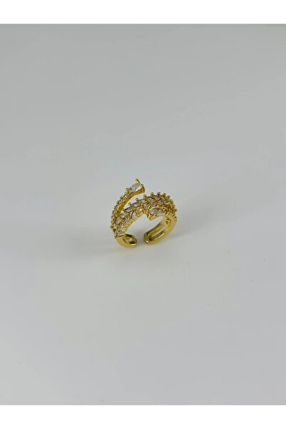 Inure Jewelry خاتم مجوهرات نحاسي قابل للتعديل مرصع بحجر الزركون - Yz0168-1
