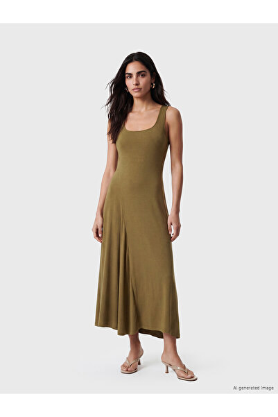 LC Waikiki Peak New Season Asymmetrical Cut Modal Blend Dress