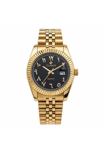 Clasico Royale Men's Luxury Watch – Arabic Numeral Dial, Fluted Bezel, Date D...