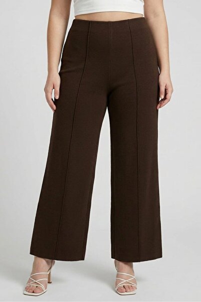 London Fog Women Regular Fit Solid Palazzo Pants, Brown