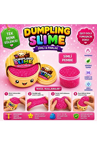 Bkmc Çin Mantısı Slime Simli Oyun Hamuru Tekli | Glitter Slime | Esnek Yumuşa...