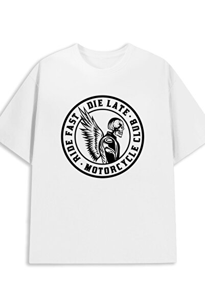 23 nisan Ride Fast Die Late Skeleton T Shirt Tshirts Mens 180G 100% Cotton Wh...