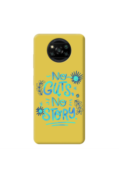 Other Xiaomi Poco X3 /X3 Pro No guts no story Yellow Colored Silicone TPU Θήκη