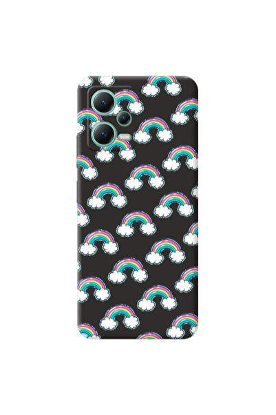 Other Xiaomi Redmi Note 12 Pro 5G Cute rainbows Black Colored Silicone TPU Θήκη