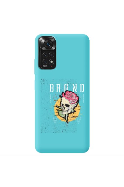 Other Xiaomi Redmi Note 11 4G Skull Roses Turquoise Colored Silicone TPU Θήκη