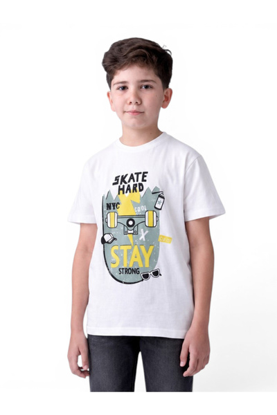 Victor and Jane By Styli Boys Round Neck Graphic Print T-Shirt