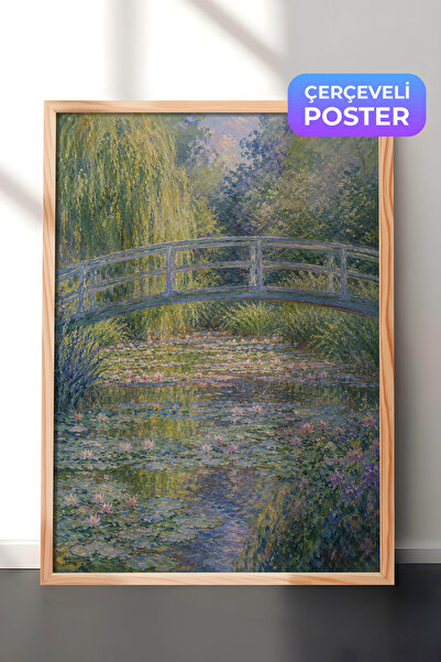 Zestia Pictură murală inspirată de Monet cu podul japonez, grădină impresioni...