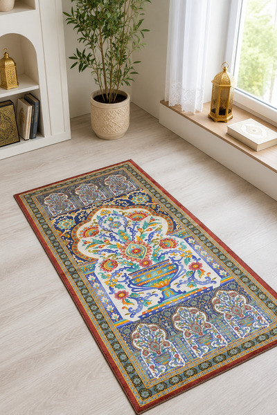 HALISHOP Soft Textured Non-Slip Base Machine Washable Luxury Prayer Mat