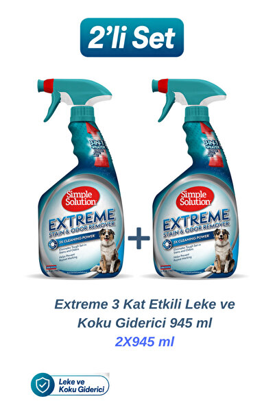 Simple Solution Extreme 3 Kat Etkili Leke ve Koku Giderici 2X945 ml