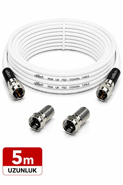 upTech HD Uydu Anten Kablosu 5 Metre F Konnektörlü Full HD 4K TV Kablosu