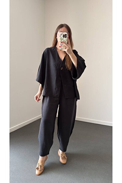 Narferita Reina Modal Kimono Ve Şalvar Pantolon Takımı