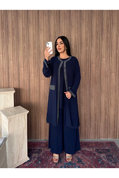 Miss Rosemoon Yeni Sezon Tesettür 3’lü Takım – Taş detaylı, Tunik ve Pantolon...