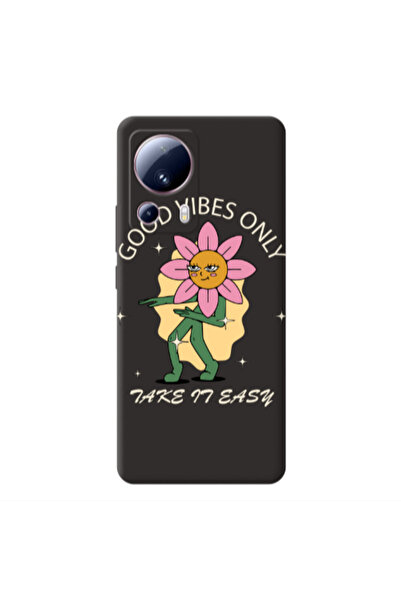 Other Xiaomi Mi 13 Lite Good Vibes Only Black Colored Silicone TPU Θήκη