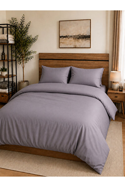 Polycotton Çift Kişilik Nevresim Takımı 3 Parça Düz Renk Yumuşak Dokulu Modern Yatak Seti