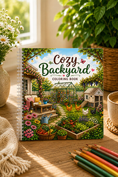 Z&R CRAFT Cozy Backyard Coloring Book for Adults |   Thick Pages |   Relaxing...