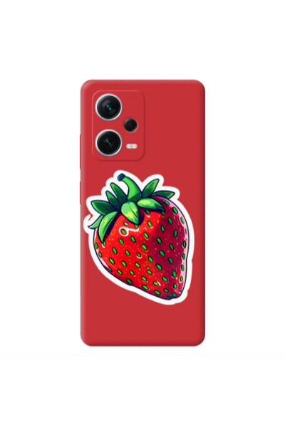 Other Xiaomi Poco X5 strawberry Red Colored Silicone TPU Θήκη