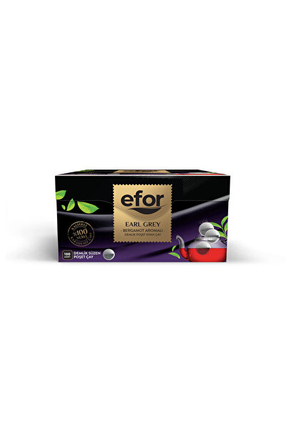 EFOR ÇAY Efor Bergamot Aromalı Demlik Poşet Siyah Çay 3,2 gr x 100 Adet