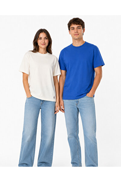onymino 2-Piece Unisex Basic T-Shirt Set 100% Cotton Single Jersey Combed Cot...