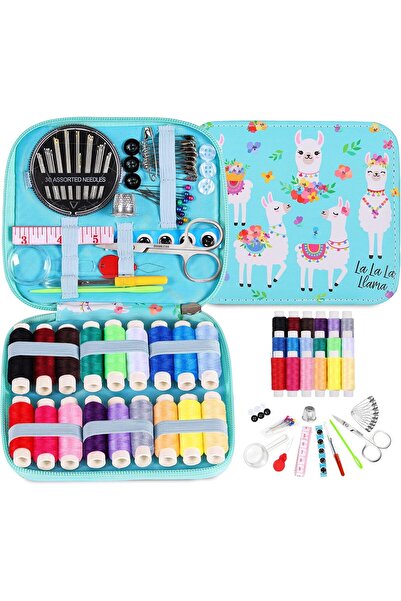 DNZt Sewing Set Zippered Portable Travel Sewing Box Mini Sewing Kit Embroider...