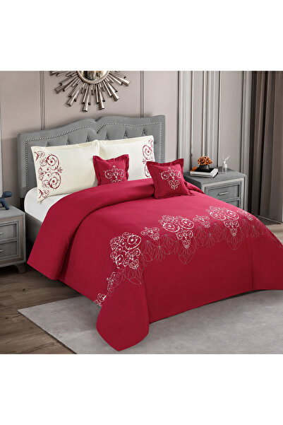 essentialneedforall 6 PCS EMBROIDERY COMFORTER KING SIZE SET MICROFIBER COTTO...