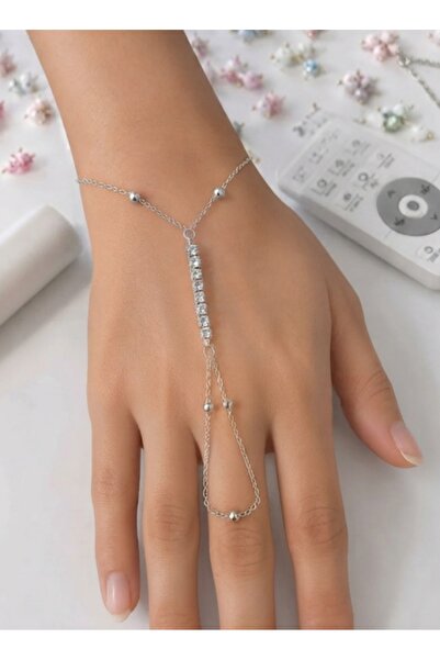 TakıConcept Taşlı Kristal Top Zincirli Şahmeran Bileklik