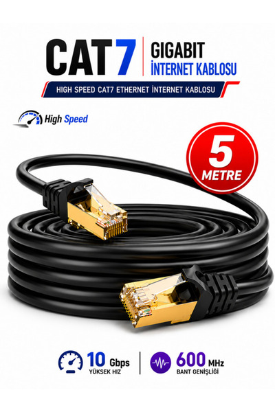 Vwin Cat7 İnternet Kablosu (5 METRE) Ethernet Cable 10 Gbps 600 Mhz Utp Ftp