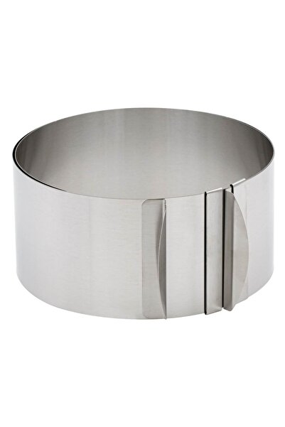 Z Store Inel reglabil pentru tort, rotund, din oțel inoxidabil, 15-30cm