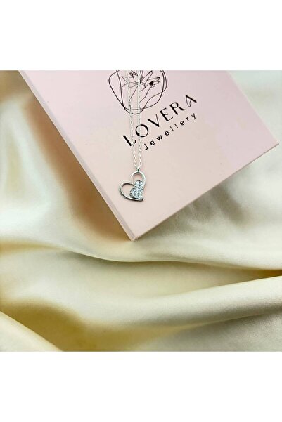 Lovera Jewellery 925 Ayar Gümüş Sertifikalı Minimal İç İçe Kalp Kolye