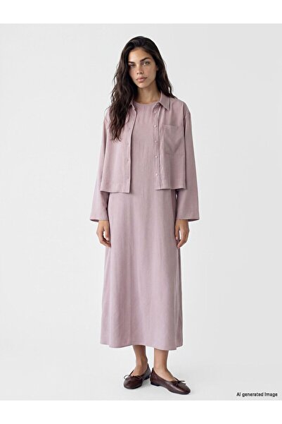 LC Waikiki قميص نسائي فضفاض من LCW Modest Lila