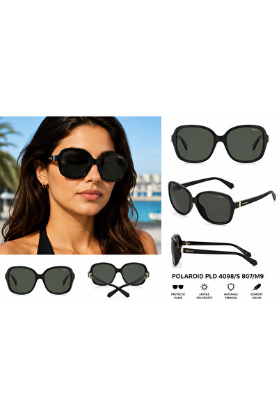 Polaroid Ochelari de Soare Damă PLD 4098/S 807/M9 Polarizați, Ramă Neagră, Le...