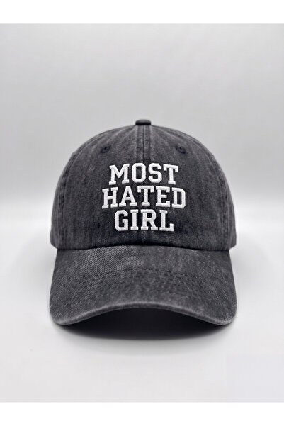 Hathub Club "MOST HATED GIRL" Nakışlı Yıkamalı Şapka & Kep