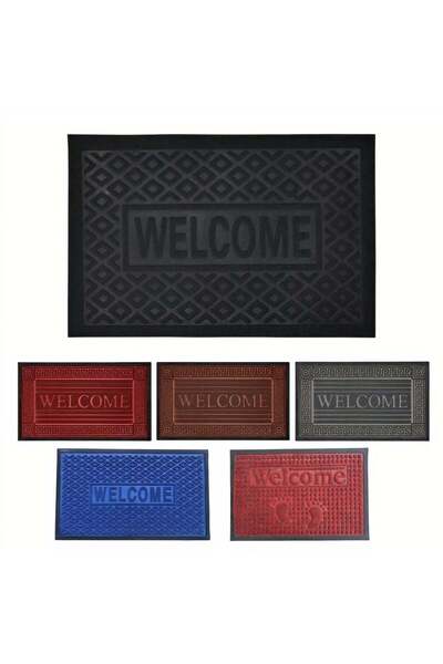 CASA JOY Covoraș de intrare 40 x 60 cm, material din cauciuc și textil, diver...