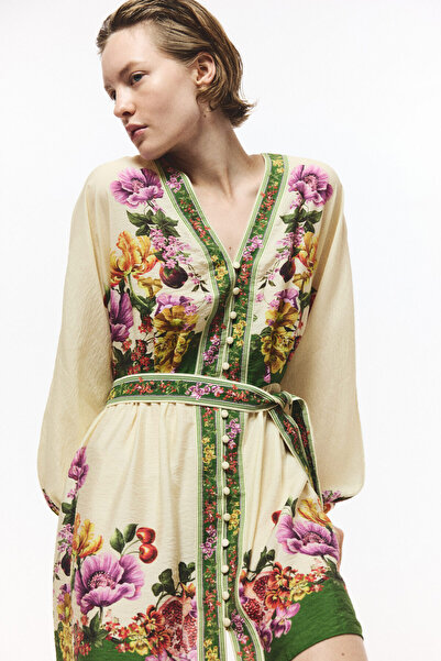 H&M Kuşaklı Tunik Elbise
